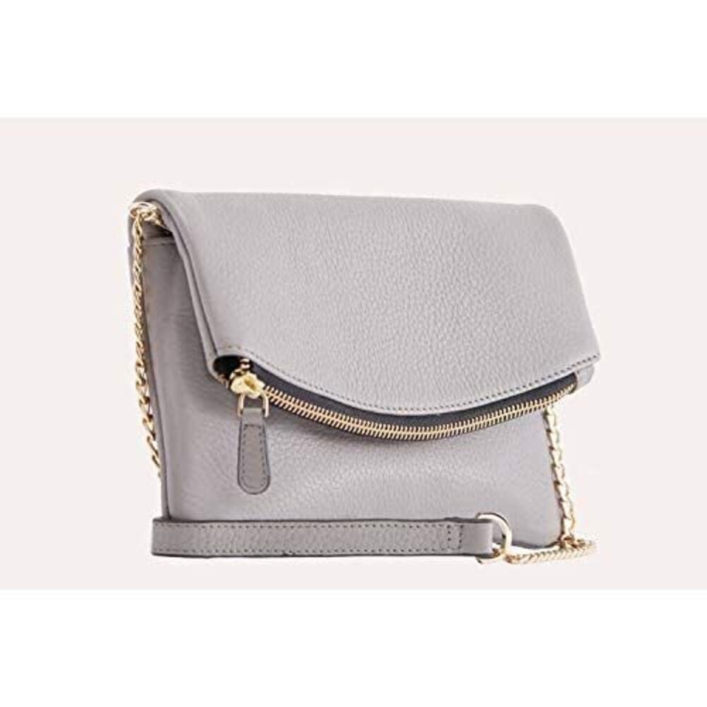 5102 Grey Flap Clutch with Bronze Chain & Leather Strap - Picture 4 of 4